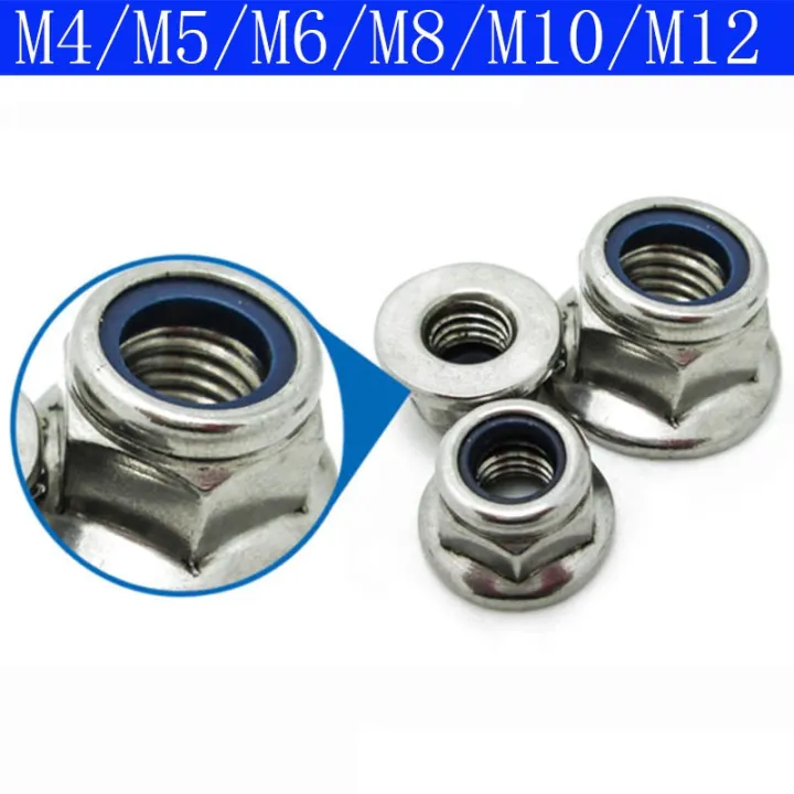 M M M M M M Stainless Steel Flanged Nyloc Nuts Flange Nylon