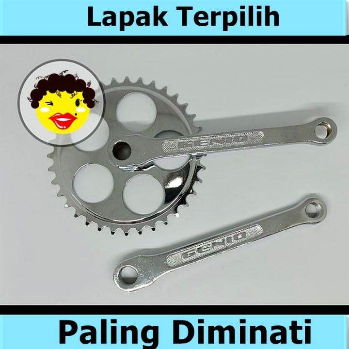 Gir Gear Crank Sepeda Single Speed T Warna Kilap Genio Sepeda Murah