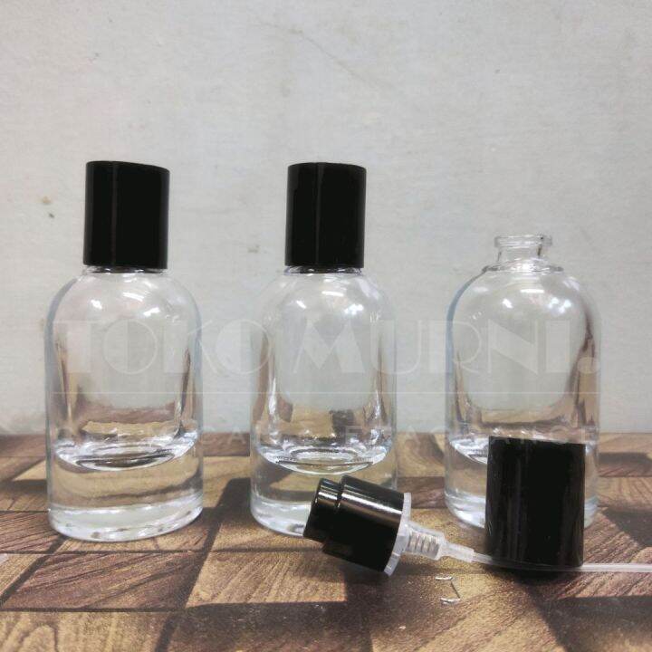 Botol Parfum Peony Lelabo Tutup Hitam 30ml Semipress Easypump