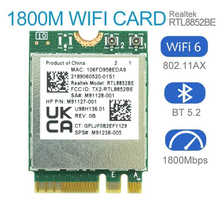 Wifi Realtek Rtl Be Network Card Mbps Bt Dual Band