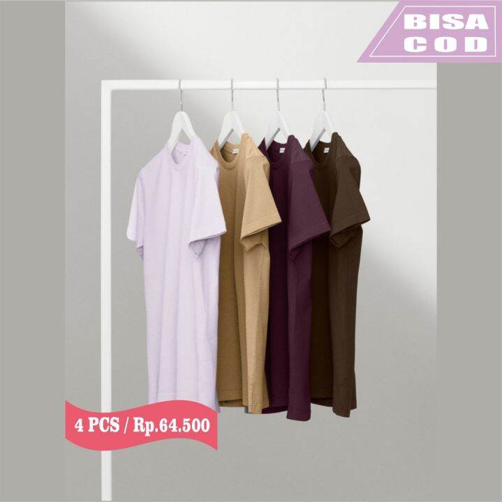 Baju Polos PAKET 4 PCS 64 RB Baju Kaos Polos Terbaru Kaos Polos