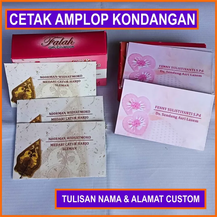 Amplop Cetak Tulisan Nama Alamat Custom Motif Random Lazada Indonesia