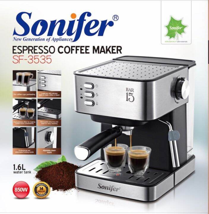 Sonifer Mesin Kopi Espresso Otomatis SF 3528 Kapasitas 1 6 Liter