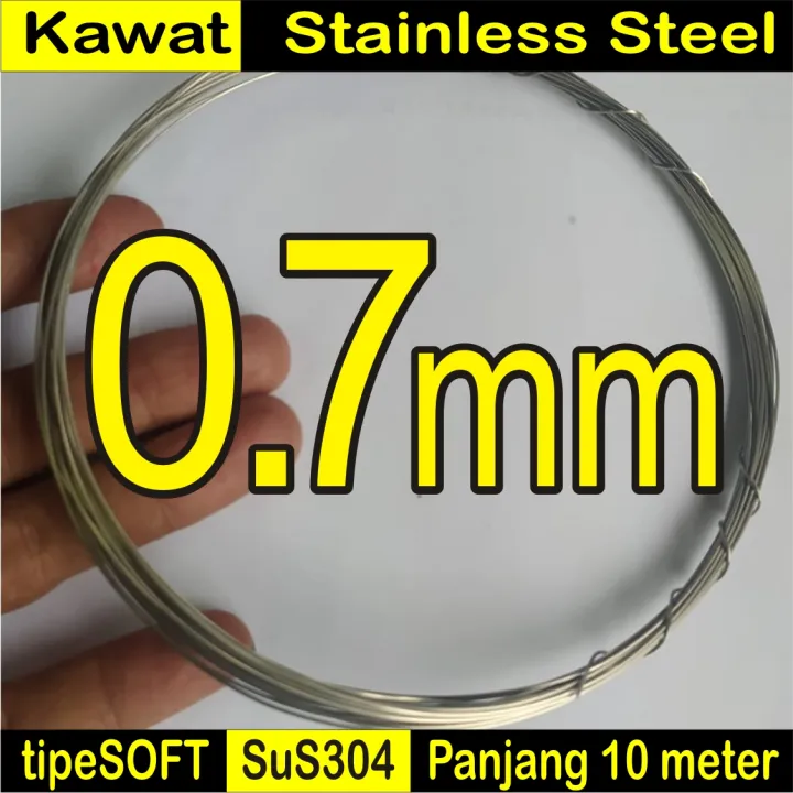 Kawat Stainless Steel Sus 304 Soft 0 7mm 10 Meter Lazada Indonesia