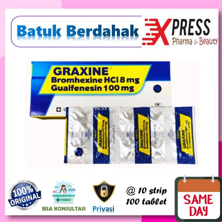 XPRESS Graxine DUS Obat Batuk Berdahak Bromhexine Guaifenesin Graksin