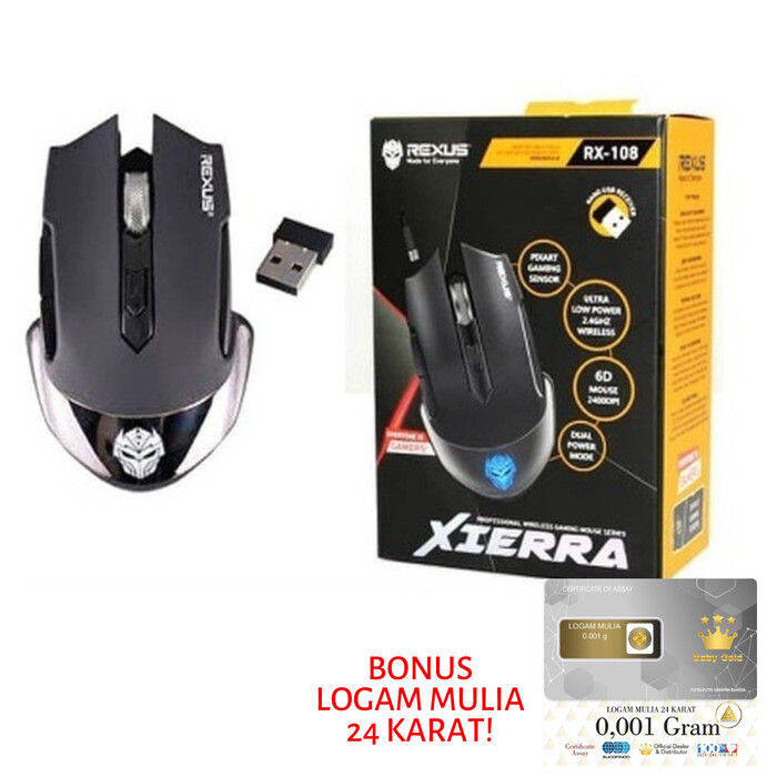 Rexus RX108 Wireless Rechargeable Gaming Mouse Xierra RX 108 Lazada