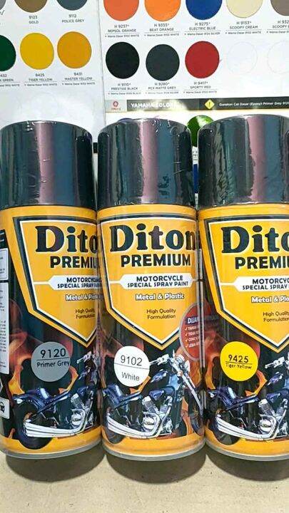 Pilok Cat Semprot Diton Premium Tiger Yellow Kuning Primer Grey