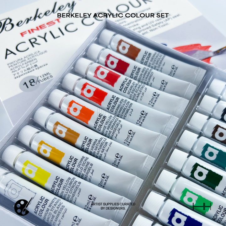 Berkeley Acrylic Paint Set 12s 18s 24s Colors 12ml Tube Lazada PH