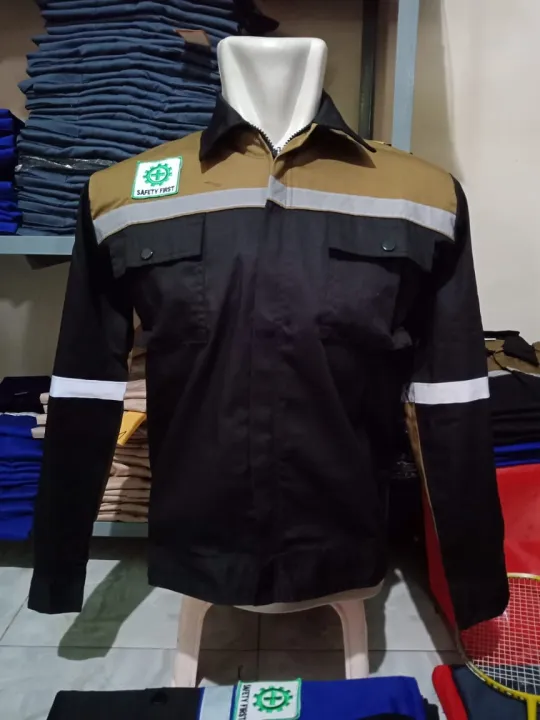 Beat Seller Seragam Kemeja Panjang Pria Wearpack Safety Atasan Kemeja