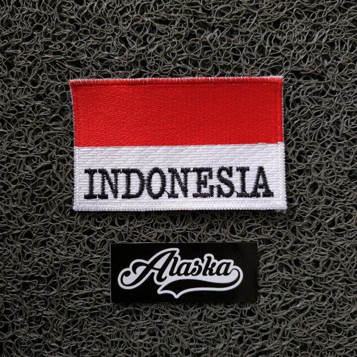 Patch Bordir Emblem Bendera Indonesia Merah Putih Aksesoris Emblem