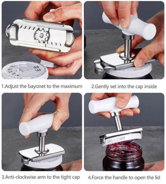 Pembuka Tutup Botol Toples Jar Bottle Opener Adjustable Stainless