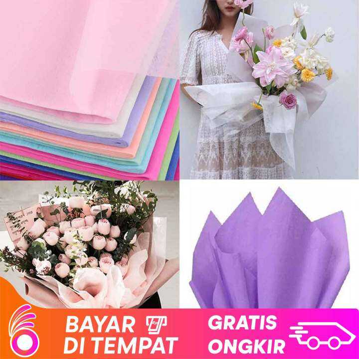 OKEYBELi Kertas Bunga Tissue Kertas Anti Minyak Tisu Florist Buket