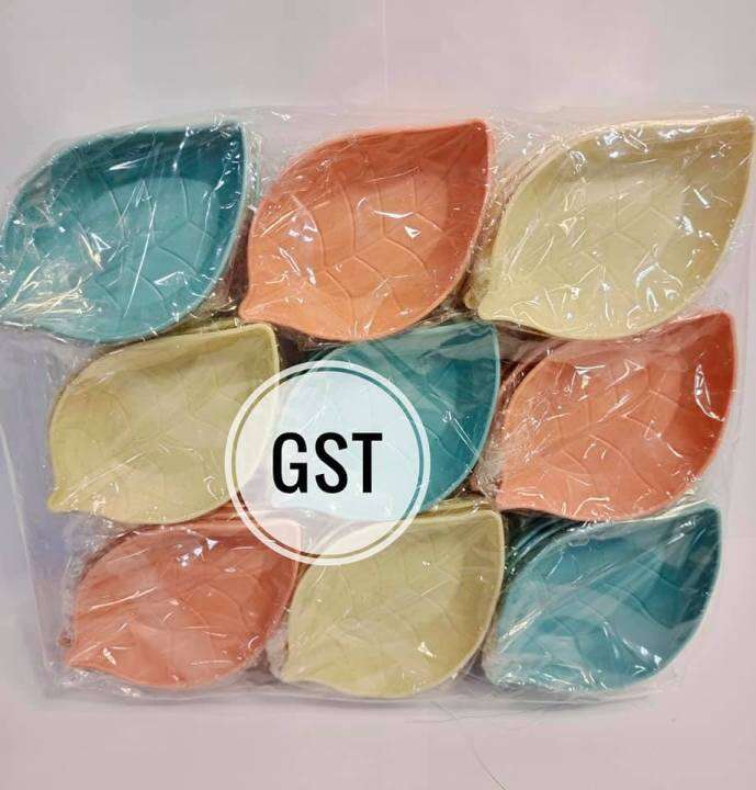 Gst Souvenir Pcs Mangkok Daun Oval Bahan Jerami Kemasan Plastik