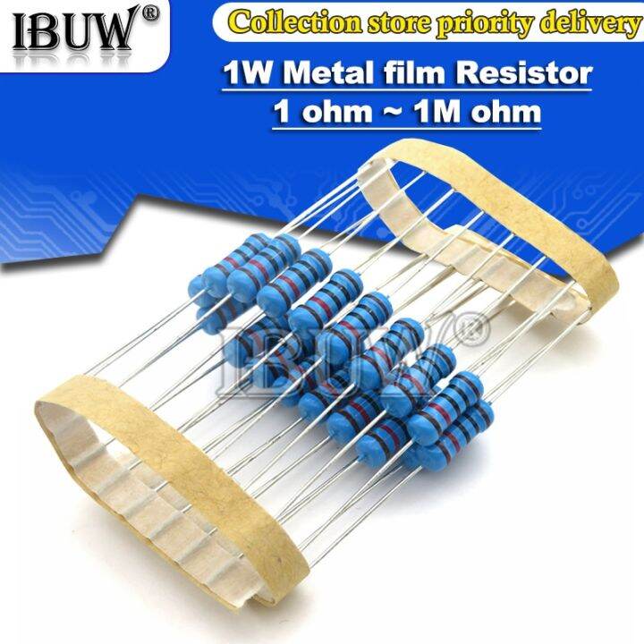 20pcs 1W Metal Film Resistor 1 1R 1M 2R 10R 22R 47R 100R 330R 1K 4