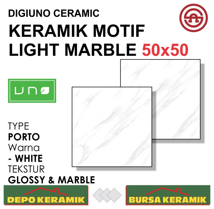 Keramik Motif 50x50 PORTO WHITE UNO Glossy Marble Lazada Indonesia