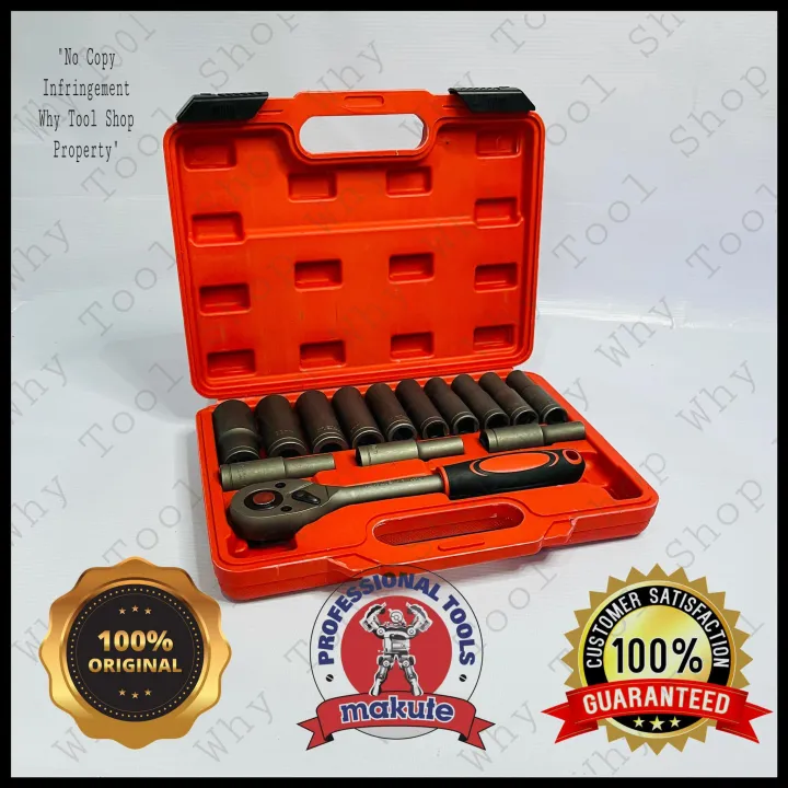 Makute Japan Pcs Drive Deep Socket Wrench Set Points Lazada Ph