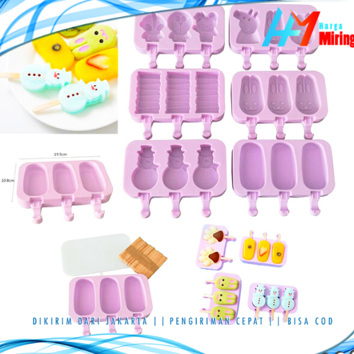 Hm Cetakan Ice Cream Silicon Cetakan Es Krim Karakter Lucu Popsicle