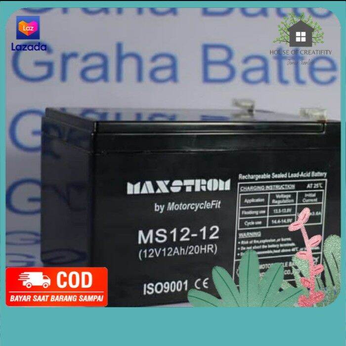 Battery Sepeda Listrik Mr Jackie 12v 12ah MF Kering Lazada Indonesia