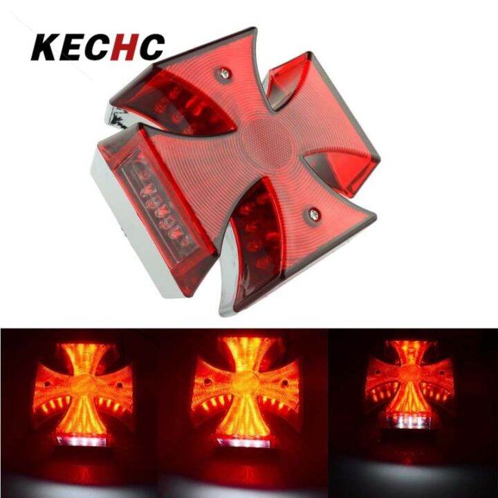 KECHc Lampu Rem Led Sepeda Motor Lampu Ekor Perakitan Lampu Plat