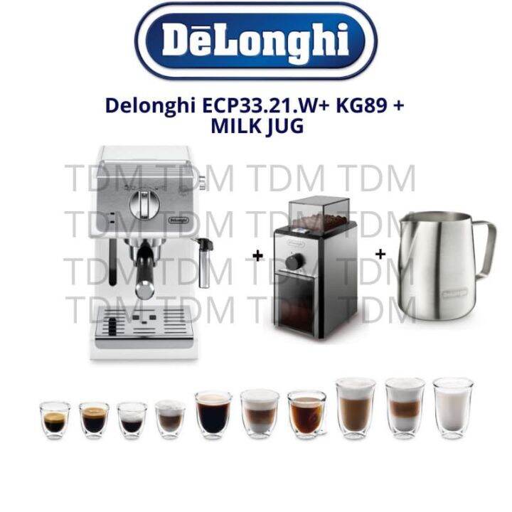 Bundling Mesin Kopi Delonghi ECP 33 21W Grinder KG 89 Tamper