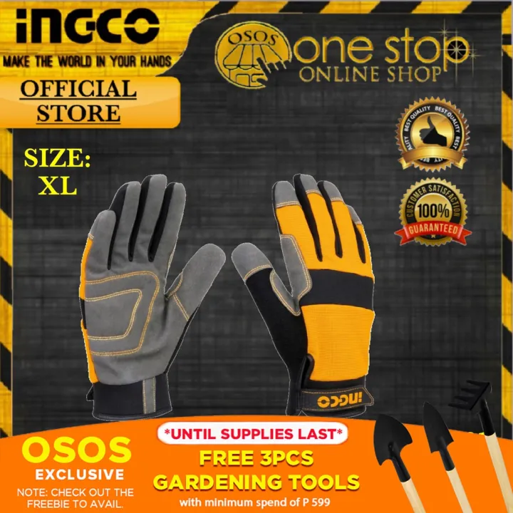 INGCO Original Micro Fibre Material Mechanic Gloves XL HGMG01 XL OSOS