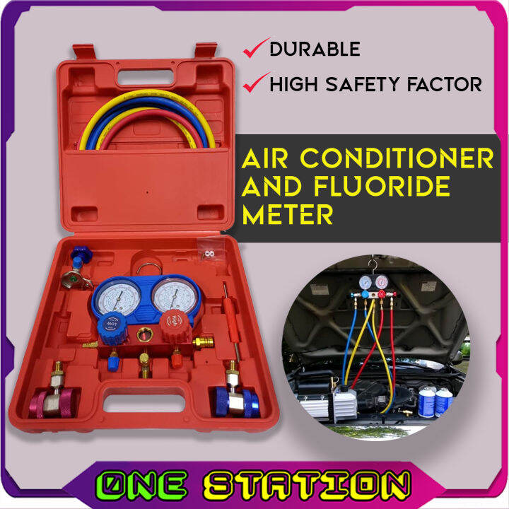 Manifold Gauge Aircond Gas Meter Gauge Aircond Meter Set Aircond Meter