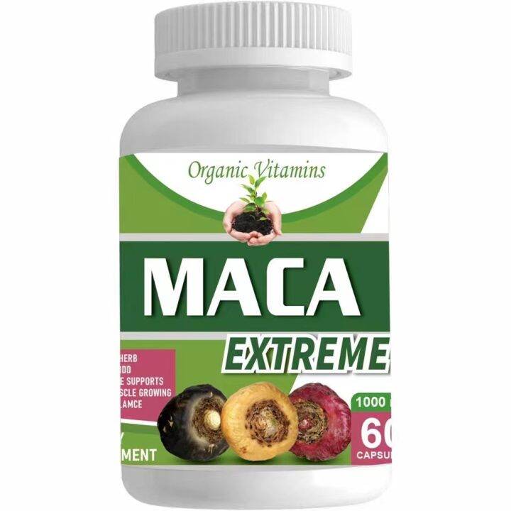 Organic Maca Root 1500 Mg With Black Red Yellow Peruvian Maca Root