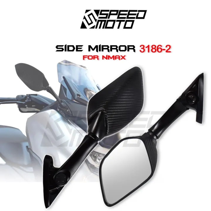 YAMAHA R25 NMAX SHORT STEM ALLOY CARBON BLACK SIDE MIRROR SHORT STEM