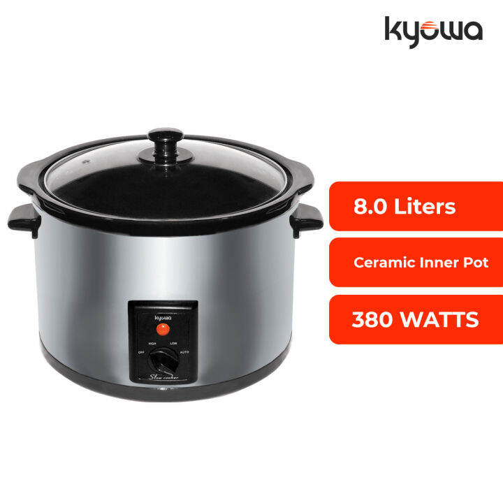 Kyowa Slow Cooker 8 0 Liters KW 2858 Ceramic Port And Glass Cover