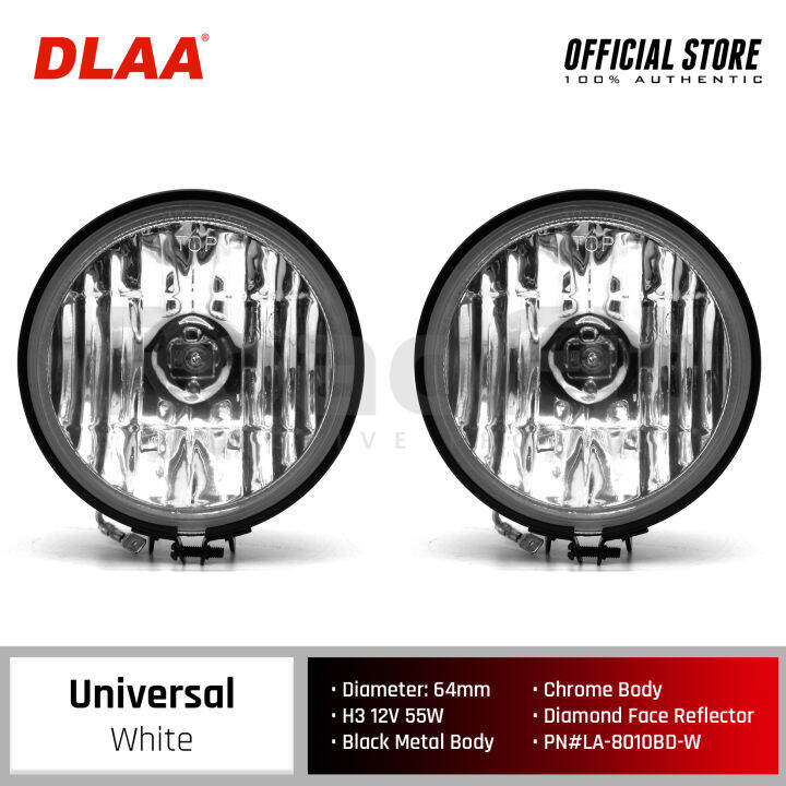 DLAA Genuine Round Fog Lamp Fog Light H3 12V 55W With Clear Crystal