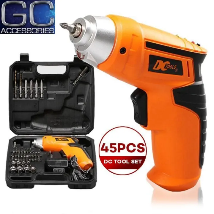 GC Mini Portable Electric Drill Cordless Screwdriver 45pcs Tools