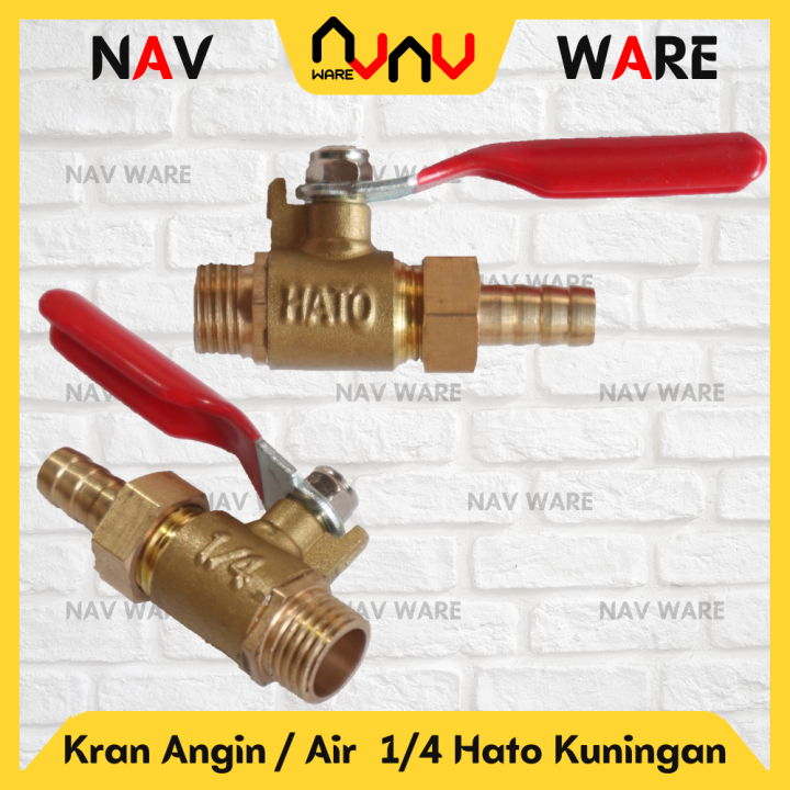 Kran Kompresor Angin Hato Drat 1 4 Inch Nepel 5 16 Inci Kuningan Stop