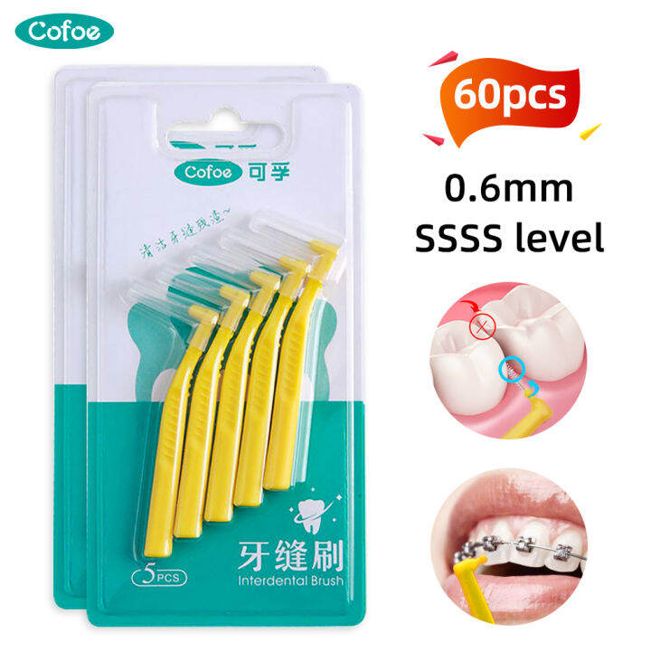 0 6mm Cofoe 60pcs Interdental Brush Orthodontic Floss Sticks For Brace