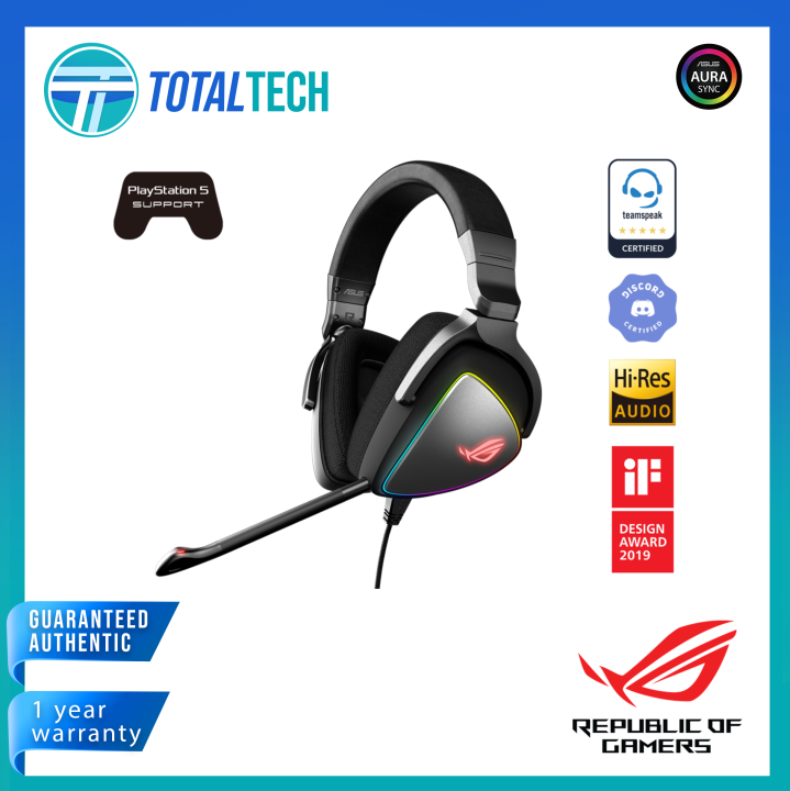 Asus Rog Delta Rgb Gaming Headset With Hi Res Ess Quad Dac Circular