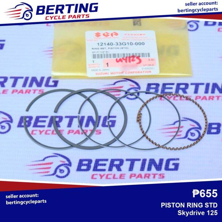 SGP PISTON RING STD Suzuki Skydrive 125 Genuine 12140 33G10 000ღ