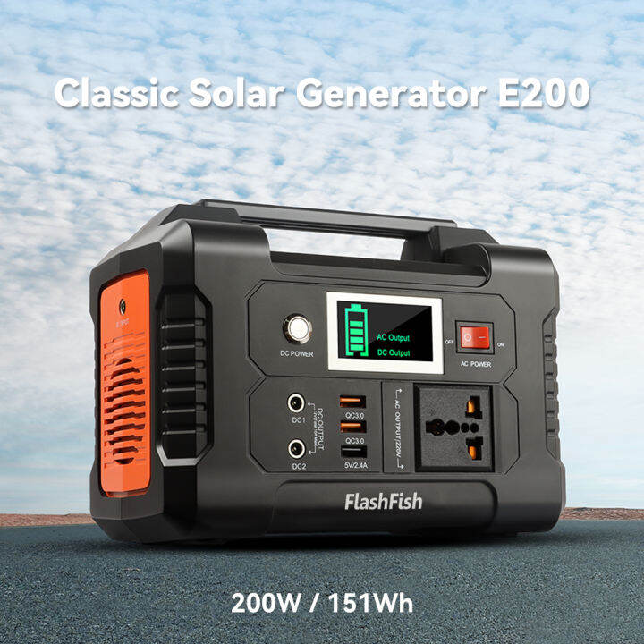 Flashfish Mah Solar Generator Outdoor Power Supply V W Pure