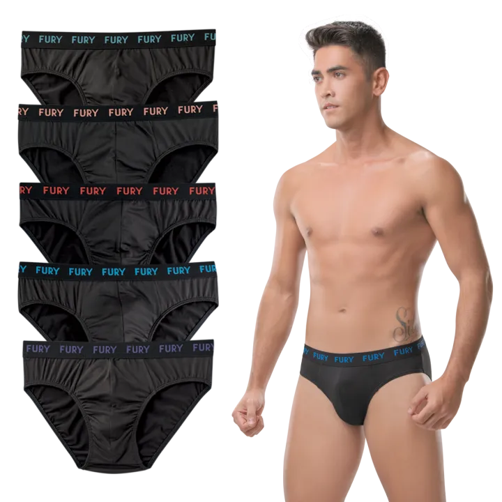 MSE Narcissus Men S Outside Logo Elastic Plain Bikini Brief Set Of 5