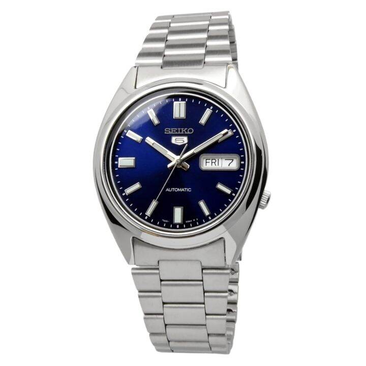 Seiko Snxs Snxs K Automatic Jewels Blue Dial Stainless