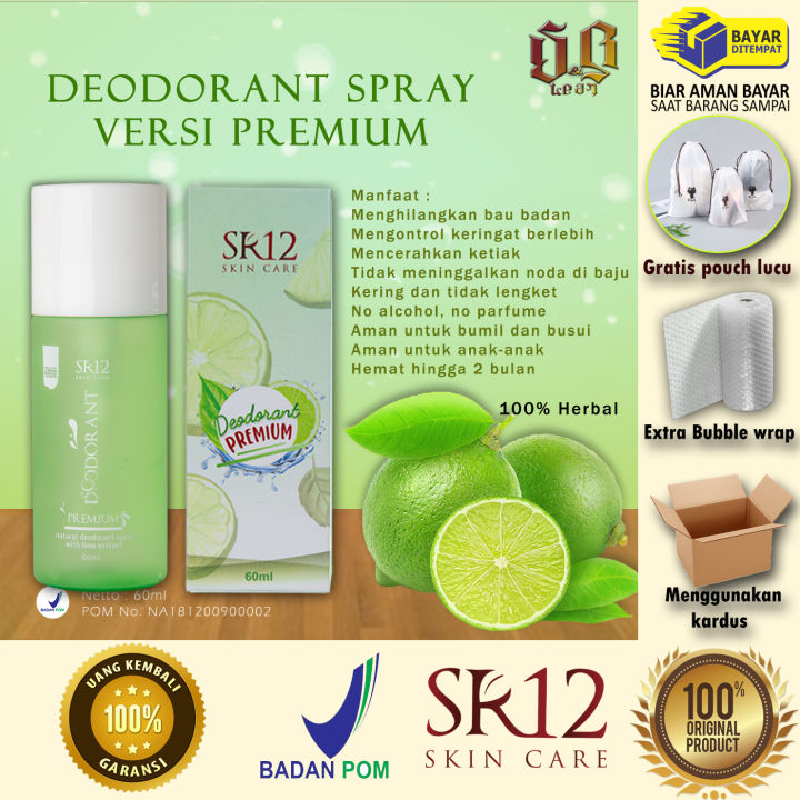 Deodorant Spray Premium SR12 Herbal Alami Non Alkohol Non Parfum Aman