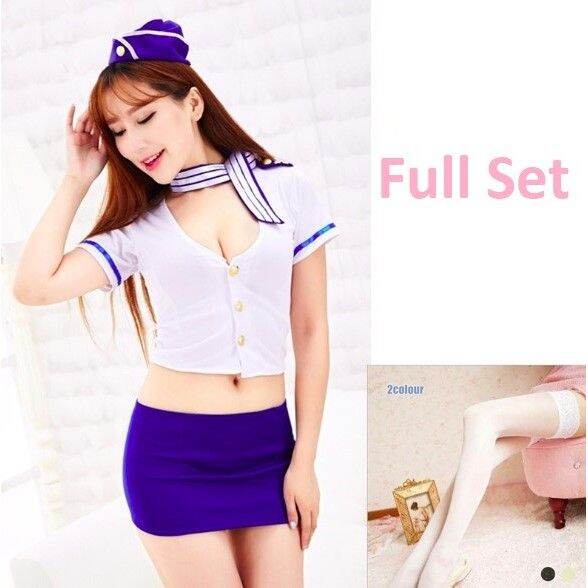 Women Sexy Stewardess Uniform Role Playing Exotic Lingerie Cosplay