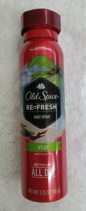 Old Spice Re Fresh Body Spray Fiji With Palm Tree Net Wt Oz