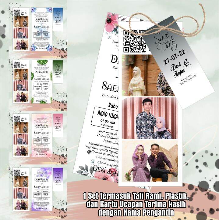 100 PCS UNDANGAN PERNIKAHAN PAKAI POTO AESTHETIC MURAH UNIK ELEGAN