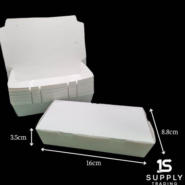 Pcs Spaghetti Box Cc Laminated White Lunch Paper Meal Box No