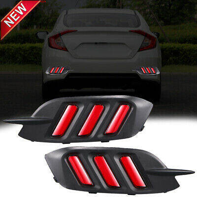 Honda Civic Fc Rear Bumper Reflector Drl Led Lamp Light Cover