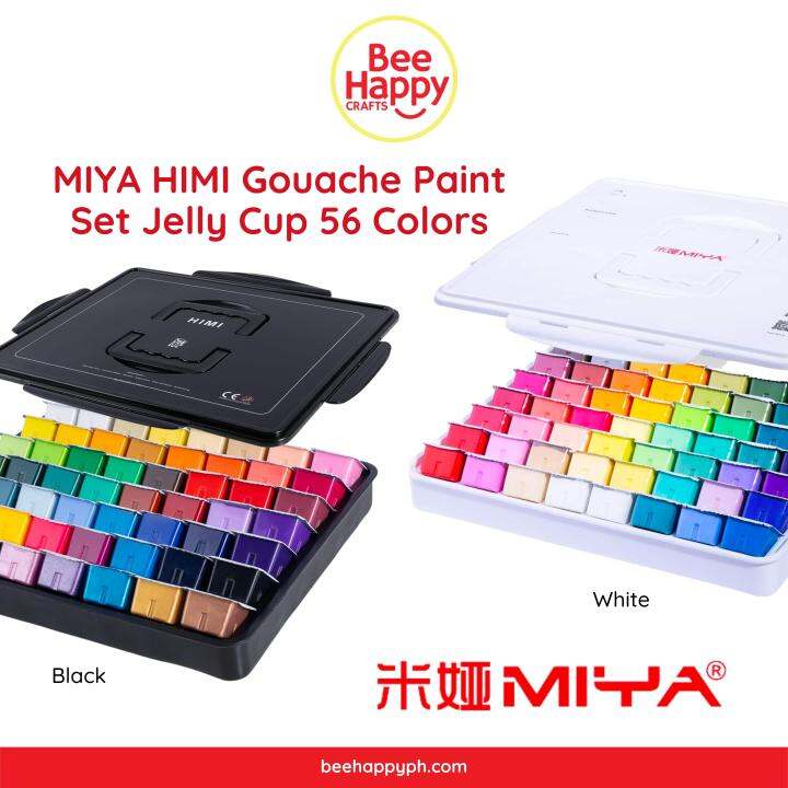 MIYA HIMI Gouache Paint Set Jelly Cup 56 Colors No Brush Included