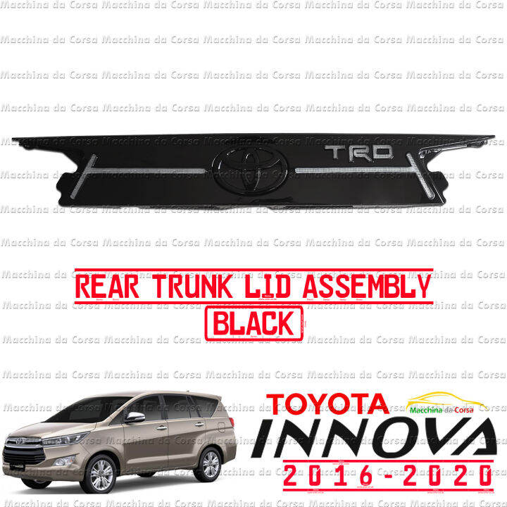 Toyota Innova 2016 2020 TRD Logo LED Rear Trunk Lid Assembly Black