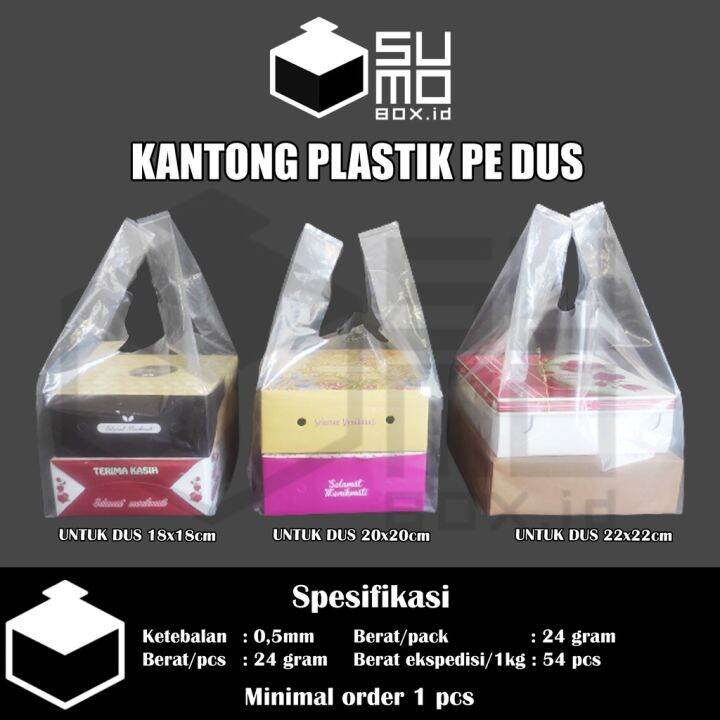 PER PACK Kantong Kresek PE Untuk Dus Plastik Tebal Bening Kotak Uk