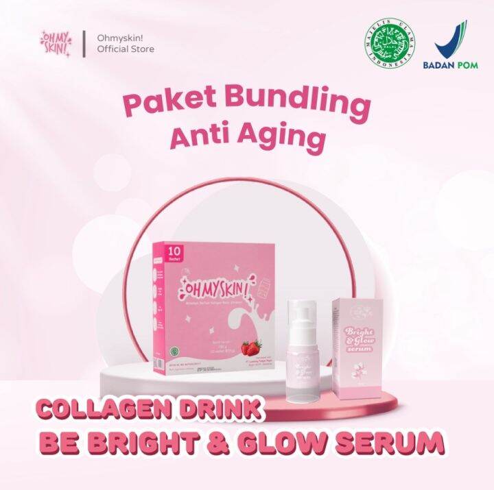 Oh My Skin Paket Bundling Anti Aging Menolak Tua Collagen Drink S