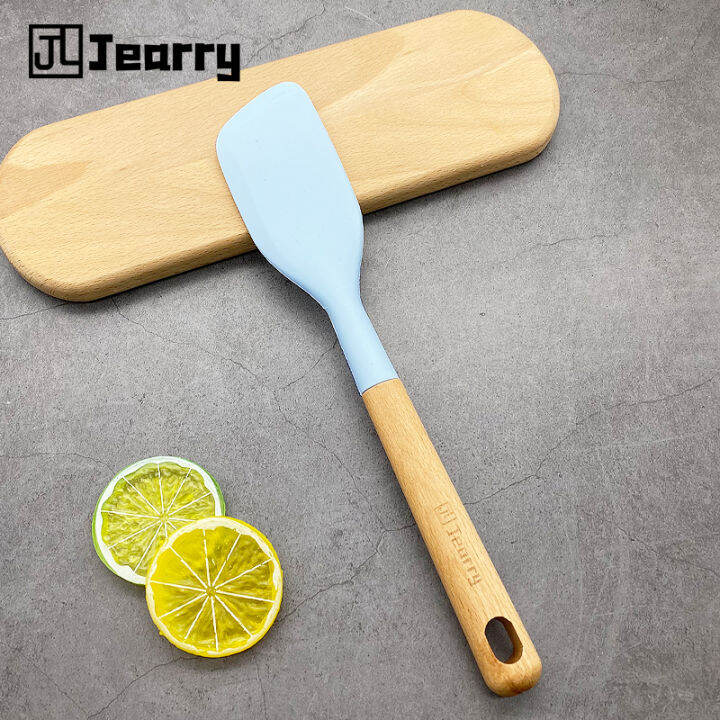 Jearry Silicone Spatula Wooden Handle Heat Resistant Food Grade