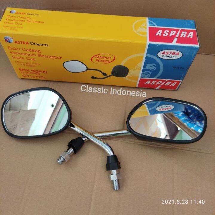 Spion Aspira Crome Tangkai Pendek Untuk Semua Motor Honda Spion Beat